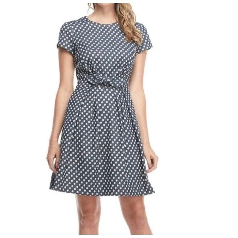 NWT Gal Meets Glam Collection Amy Polka Dot Fit Flare Dress Sz 8 Wedding Guest - Picture 3 of 16